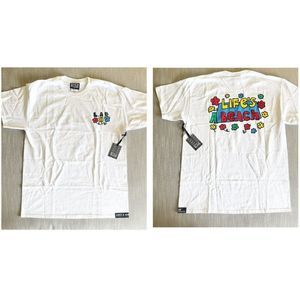 Lifes A Beach Shirt Men M White Graphic Floral Crewneck Cotton NWT